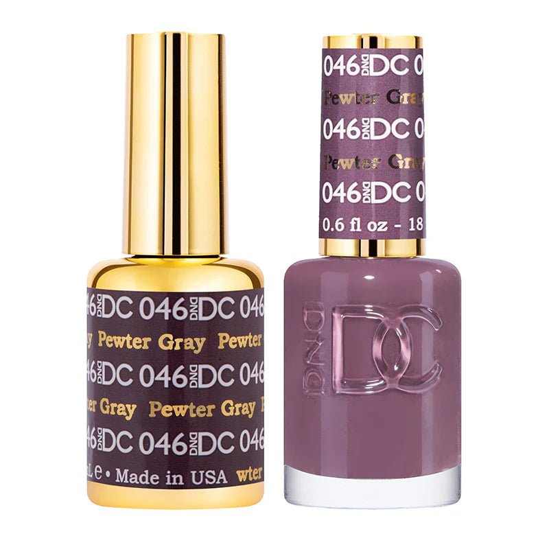 #046 -DND DC Gel UV/LED Soak Off Gel Polish - Pewter Gray