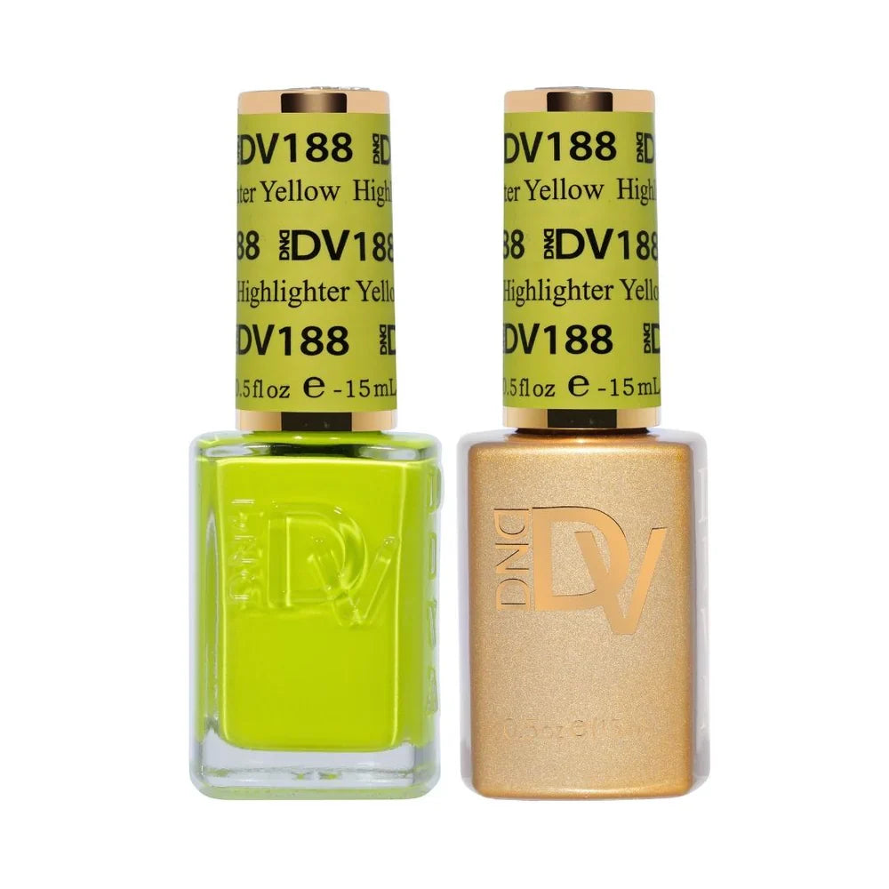 DND Diva Gel UV/LED Highlighter Yellow Soak Off Gel Polish #188