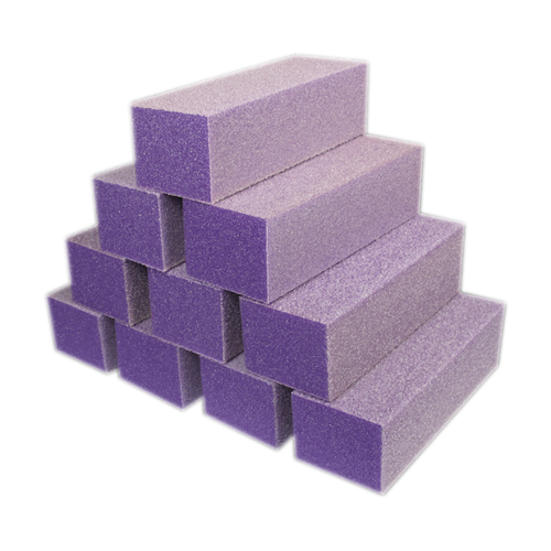 TNM Beauty Plus Purple White 3 Way Nail Buffer 500pcs