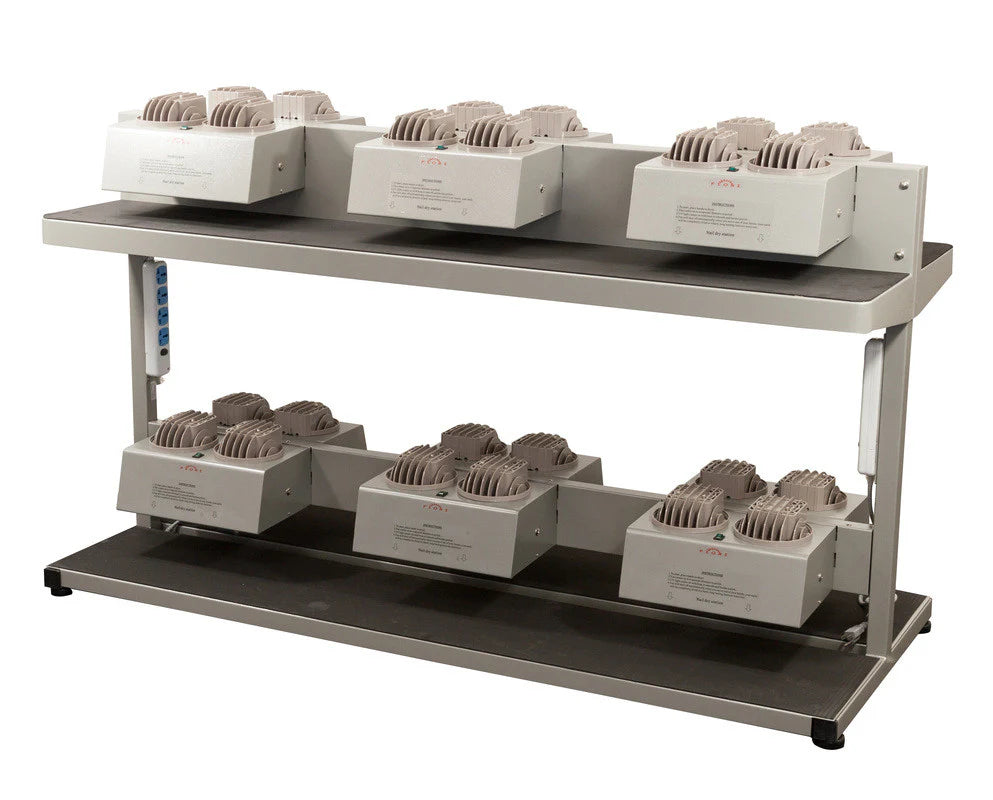 6-Person Nail Drying Station - Dual Fan, Temperature Control