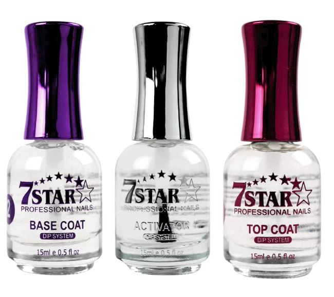 7 Star Dip Solutions System 3-Step Nail Kit 15ml Each