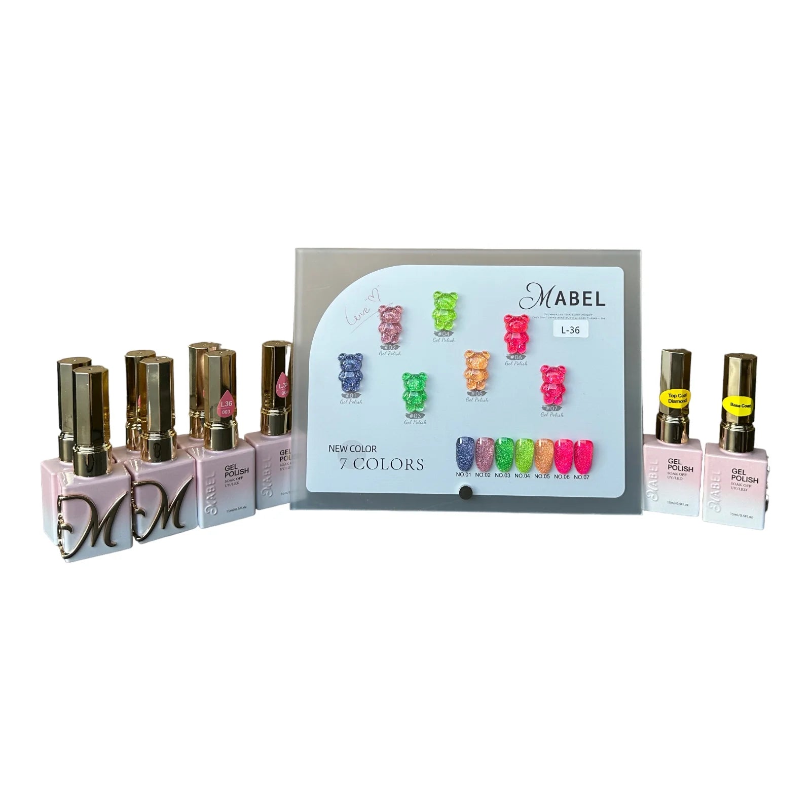 Mabel Gel 7 Colors - L36 Soak Off Gel Polish (0.5oz)