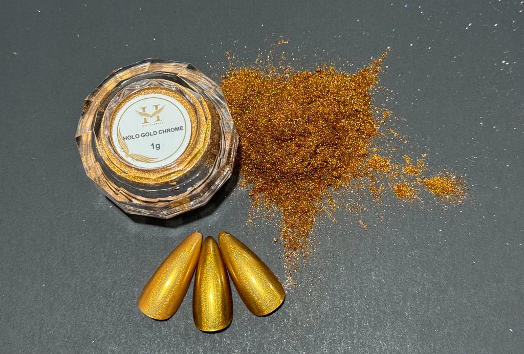 Hang Holo Gold Chrome #14 – 1g Holographic Nail Powder