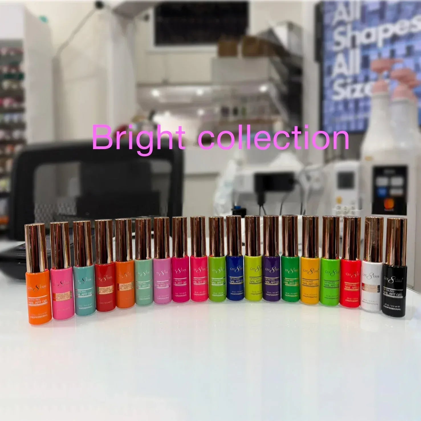 Cre8tion Bright Nail Art Gel - 18 Colors, 0.33oz Gel Line