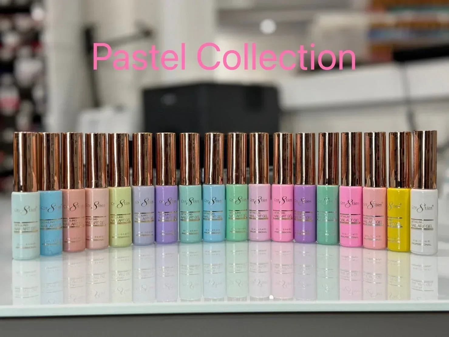 Cre8tion Pastel Nail Art Gel Set - 18 Colors, 0.33oz
