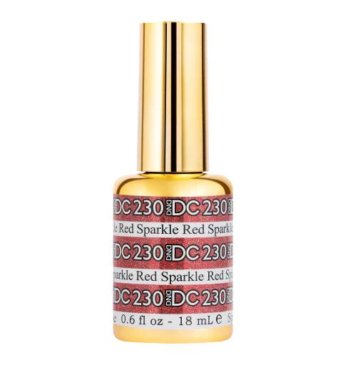 #230 -DND DC Gel UV/LED Soak Off Gel Polish - Sparkle Red - Glittering Red