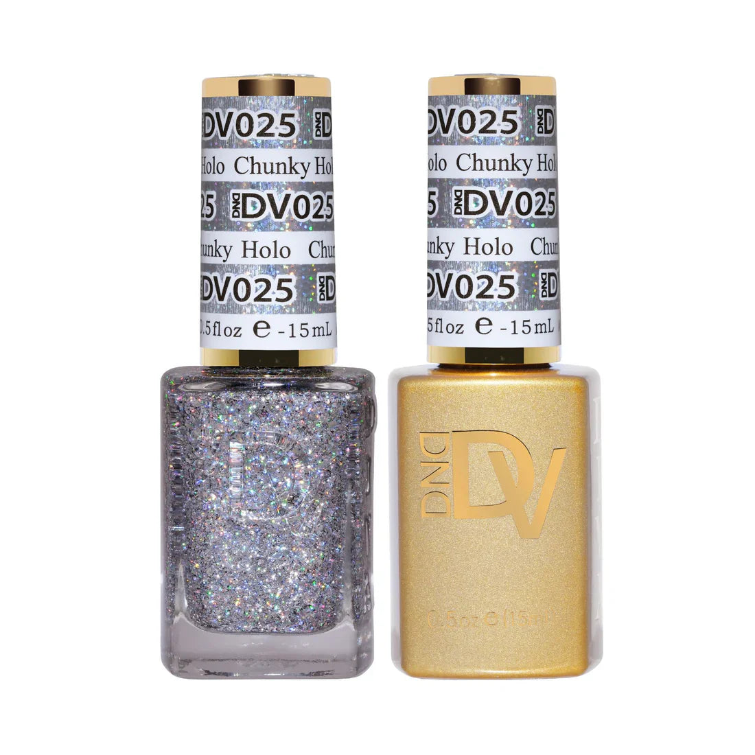 DND Diva #025 Chunky Holo Gel & Lacquer Set - UV/LED