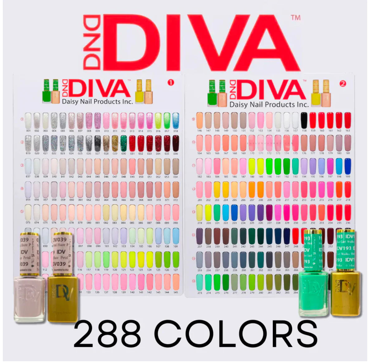 DND Diva 288 Colors Gel Polish & Lacquer Set - Complete Kit