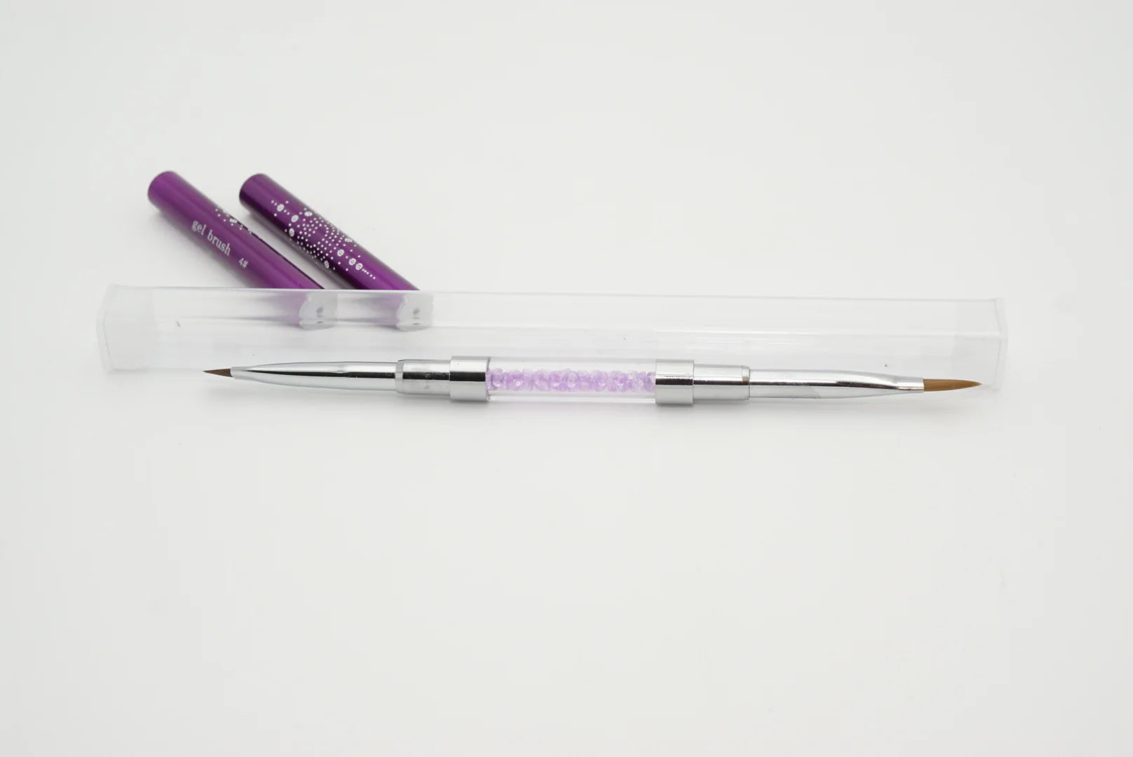 Gel & 3D Brush Double Head - Purple for Nail Art Precision