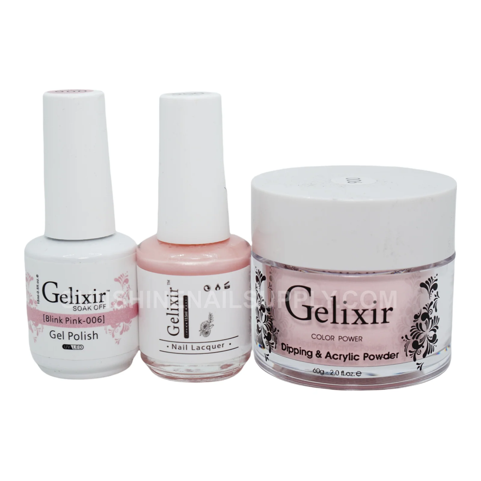 Gelixir #006 UV/LED Soak Off Gel Polish - Blink Pink 3in1