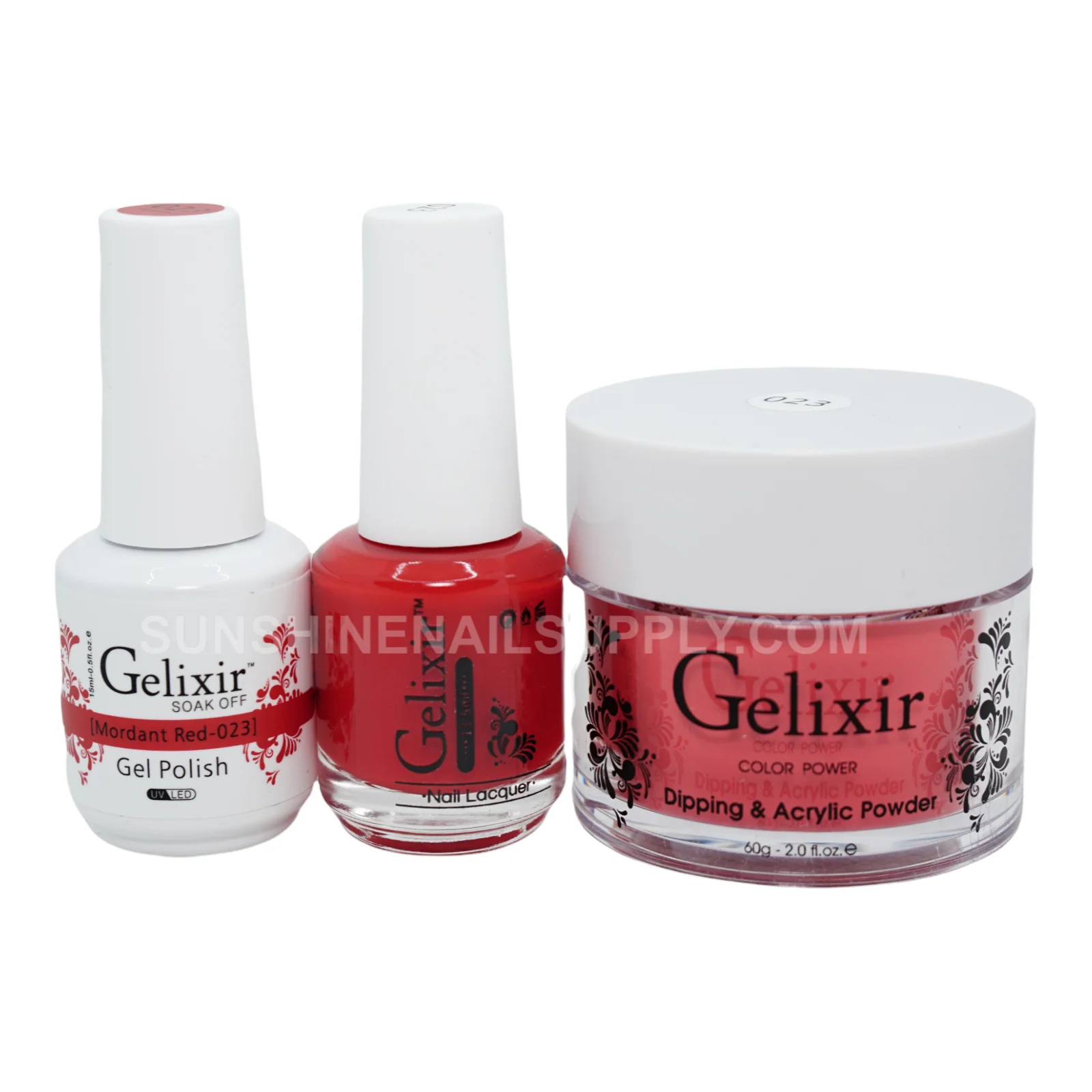 Gelixir #023 UV/LED Soak Off Gel Polish - Mordant Red 3in1