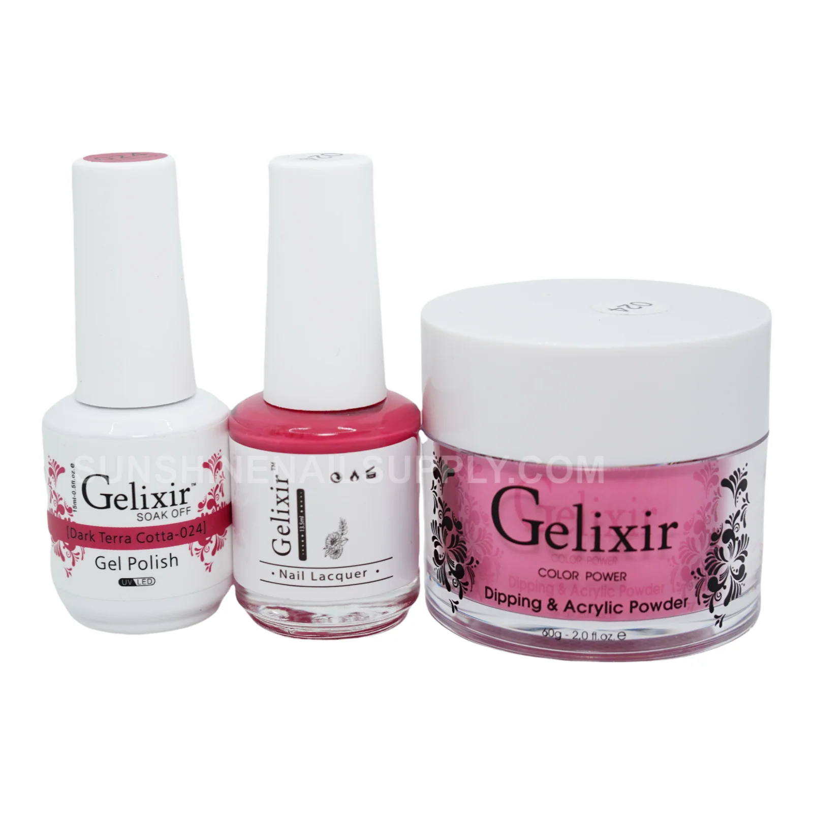 Gelixir #024 UV/LED Soak Off Gel Polish - Dark Terra Cotta 3in1