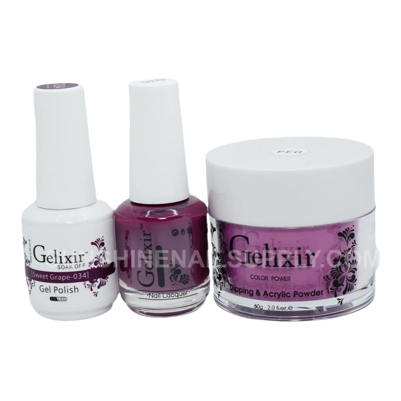 Gelixir #034 UV/LED Soak Off Gel Polish - Sweet Grape 3in1