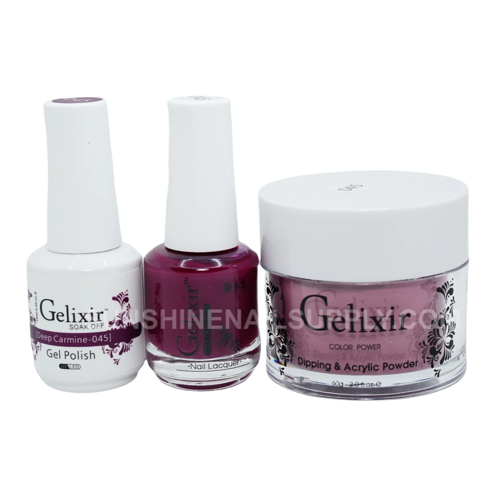 Gelixir #045 UV/LED Soak Off Gel Polish - Deep Carmine 3in1