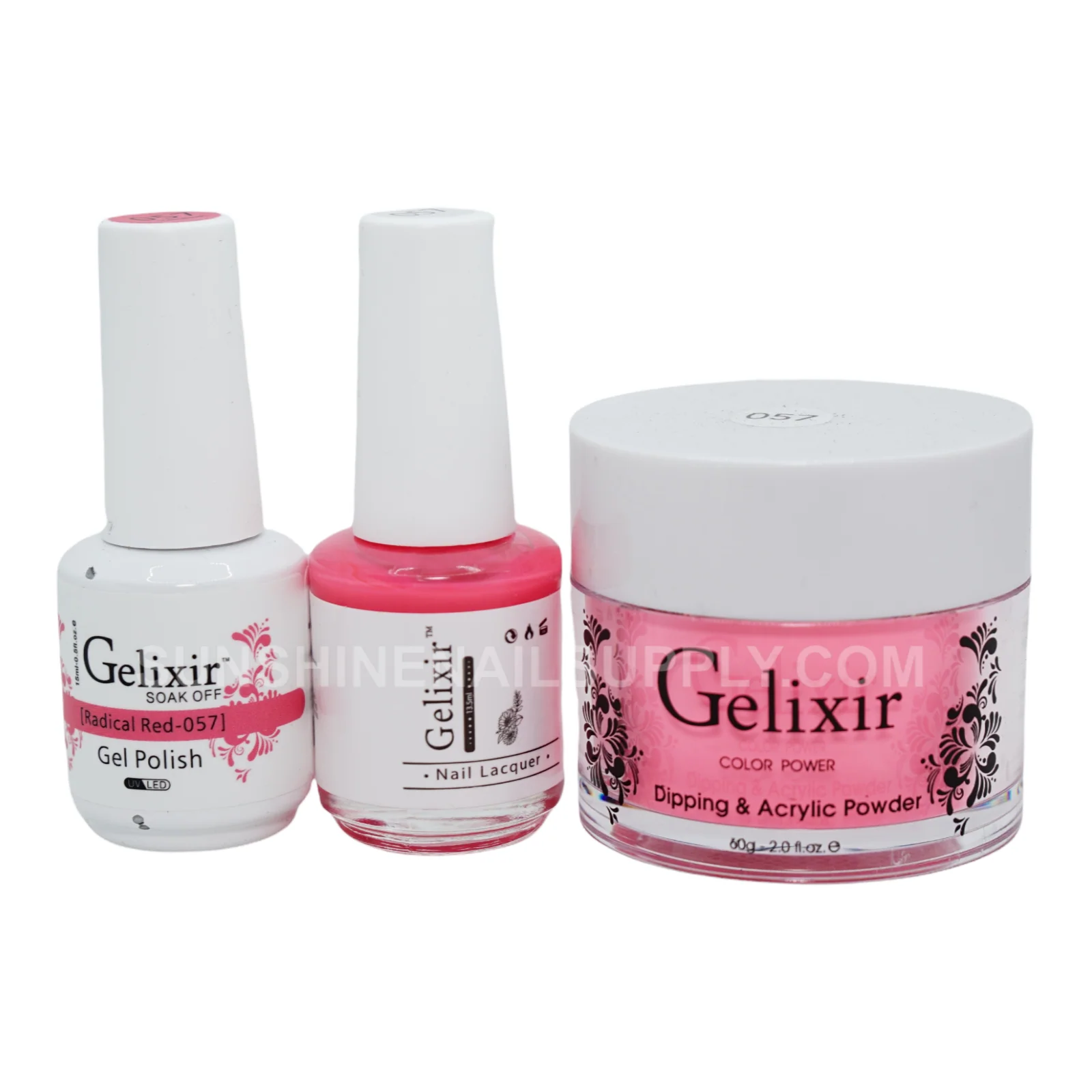 Gelixir #057 UV/LED Soak Off Gel Polish - Radical Red 3in1