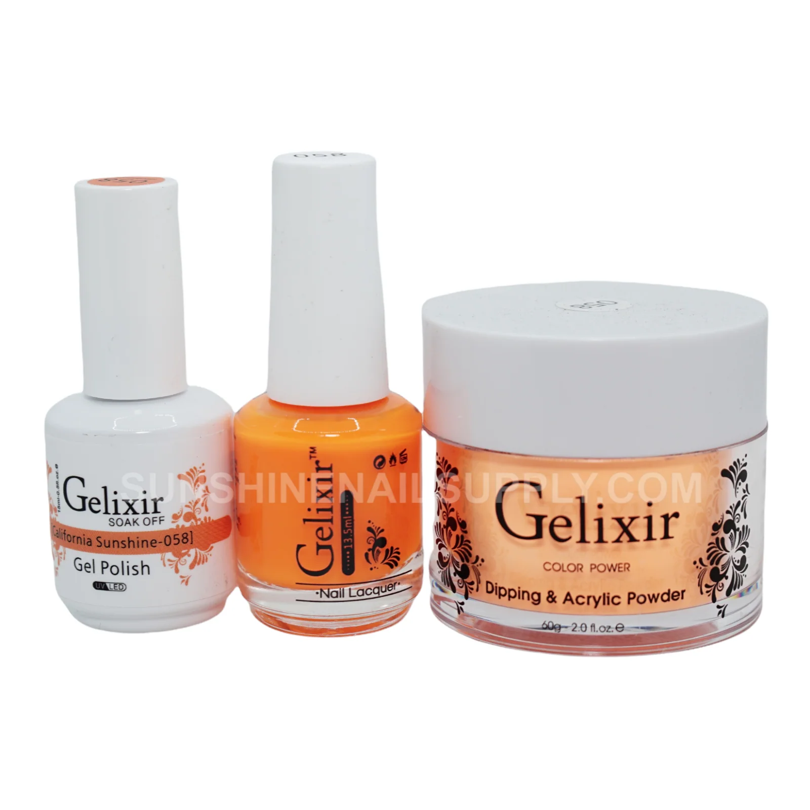 Gelixir #058 UV/LED Soak Off Gel Polish - California Sunshine 3in1