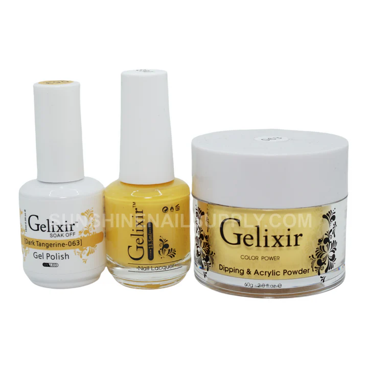 Gelixir #063 UV/LED Soak Off Gel Polish - Dark Tangerine 3in1
