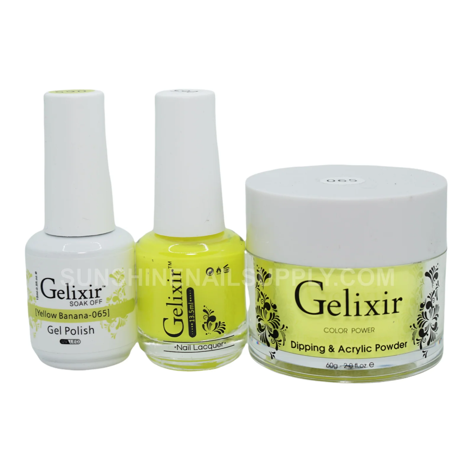 Gelixir #065 UV/LED Soak Off Gel Polish - Yellow Banana 3in1