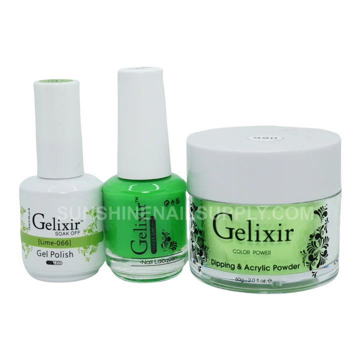 Gelixir #066 UV/LED Soak Off Gel Polish - Lime 3in1