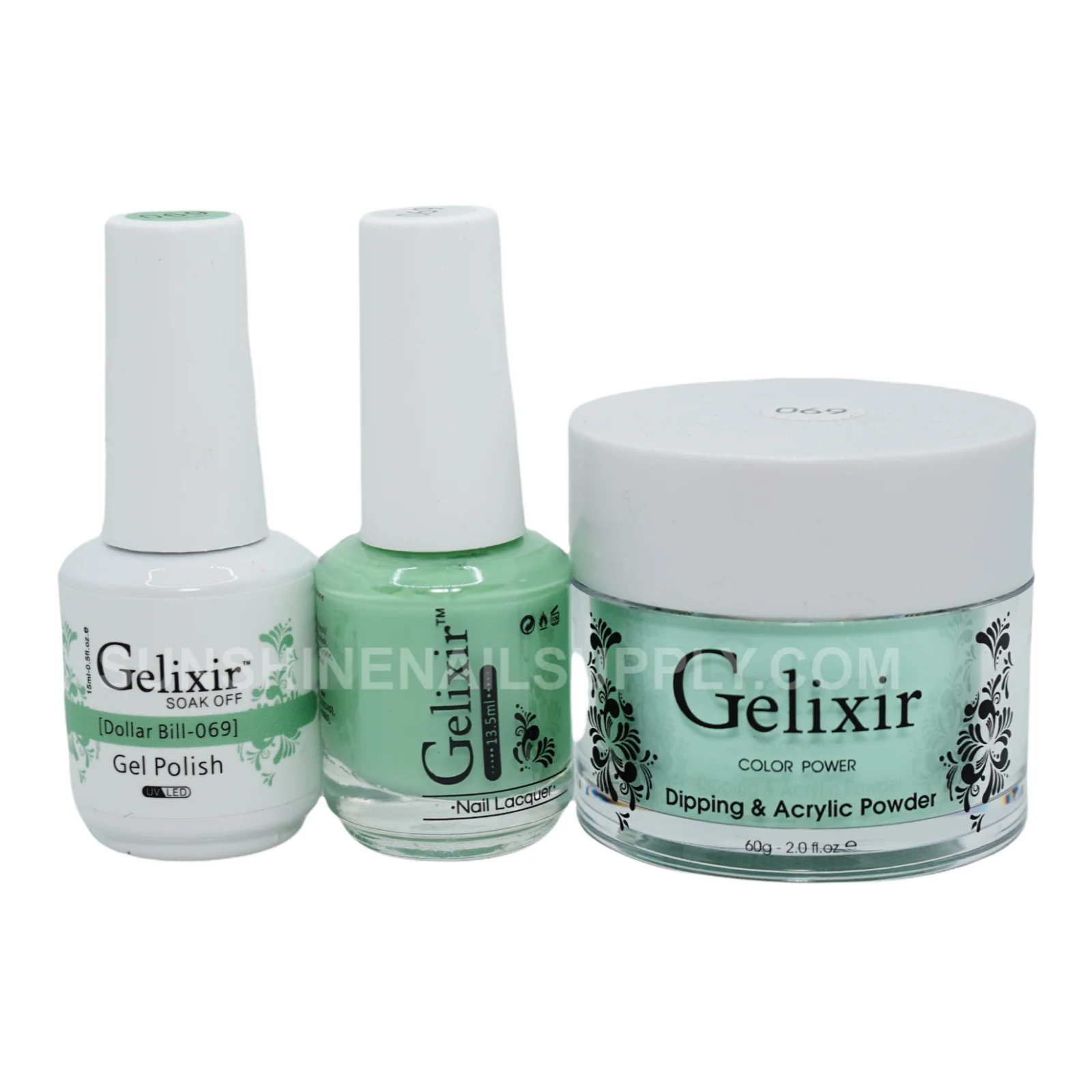Gelixir #069 UV/LED Soak Off Gel Polish - Dollar Bill 3in1