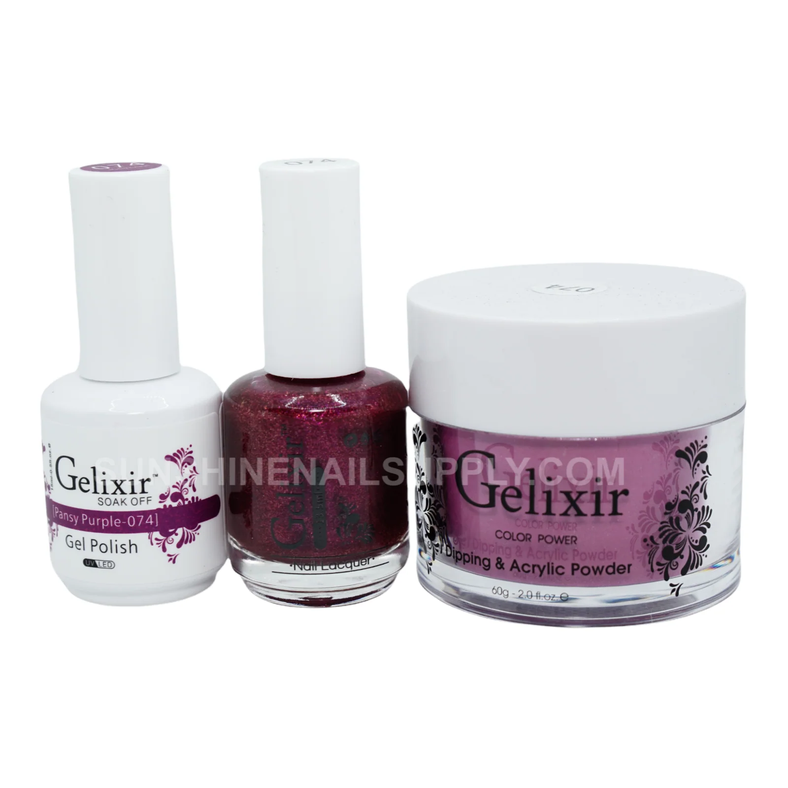 Gelixir UV/LED Soak Off Gel Polish #074 - Pansy Purple (15ml)
