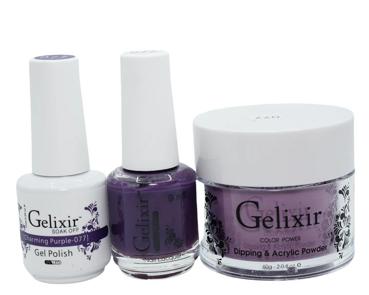 Gelixir UV/LED Soak Off Gel Polish #077 - Charming Purple (15ml)