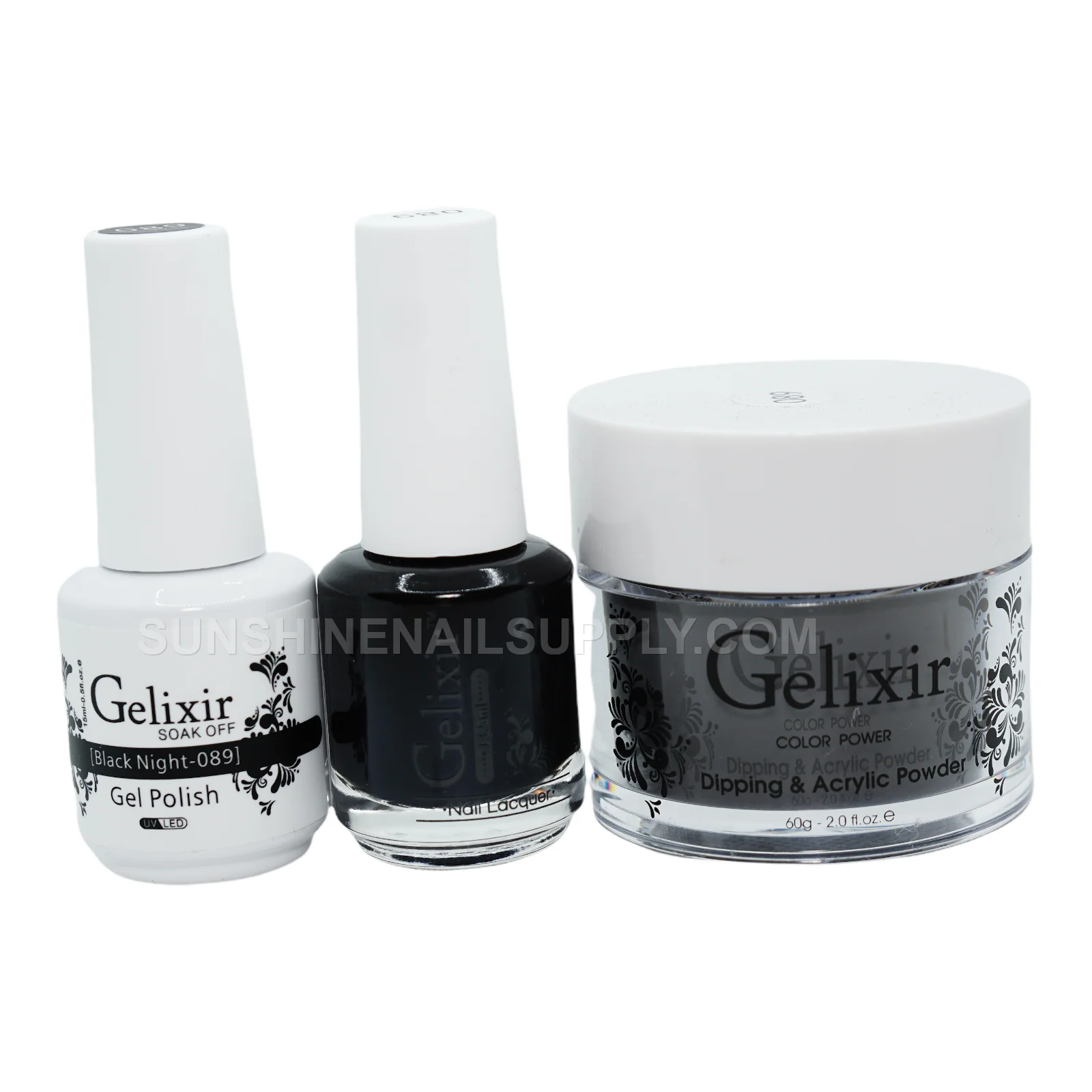 Gelixir UV/LED Soak Off Gel Polish #089 - Black Night (15ml)