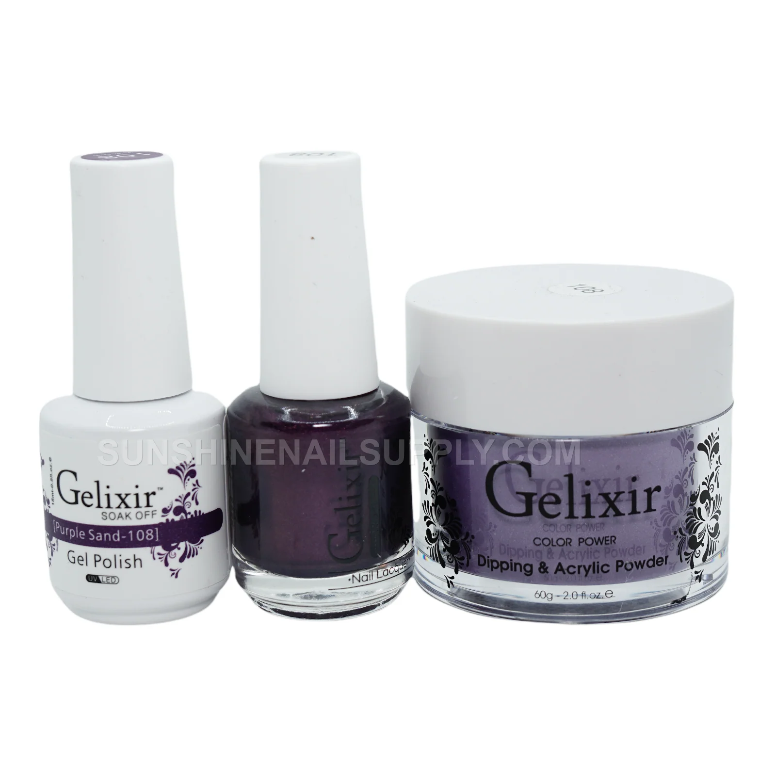 Gelixir UV/LED Soak Off Gel Polish #108 - Purple Sand (15ml)