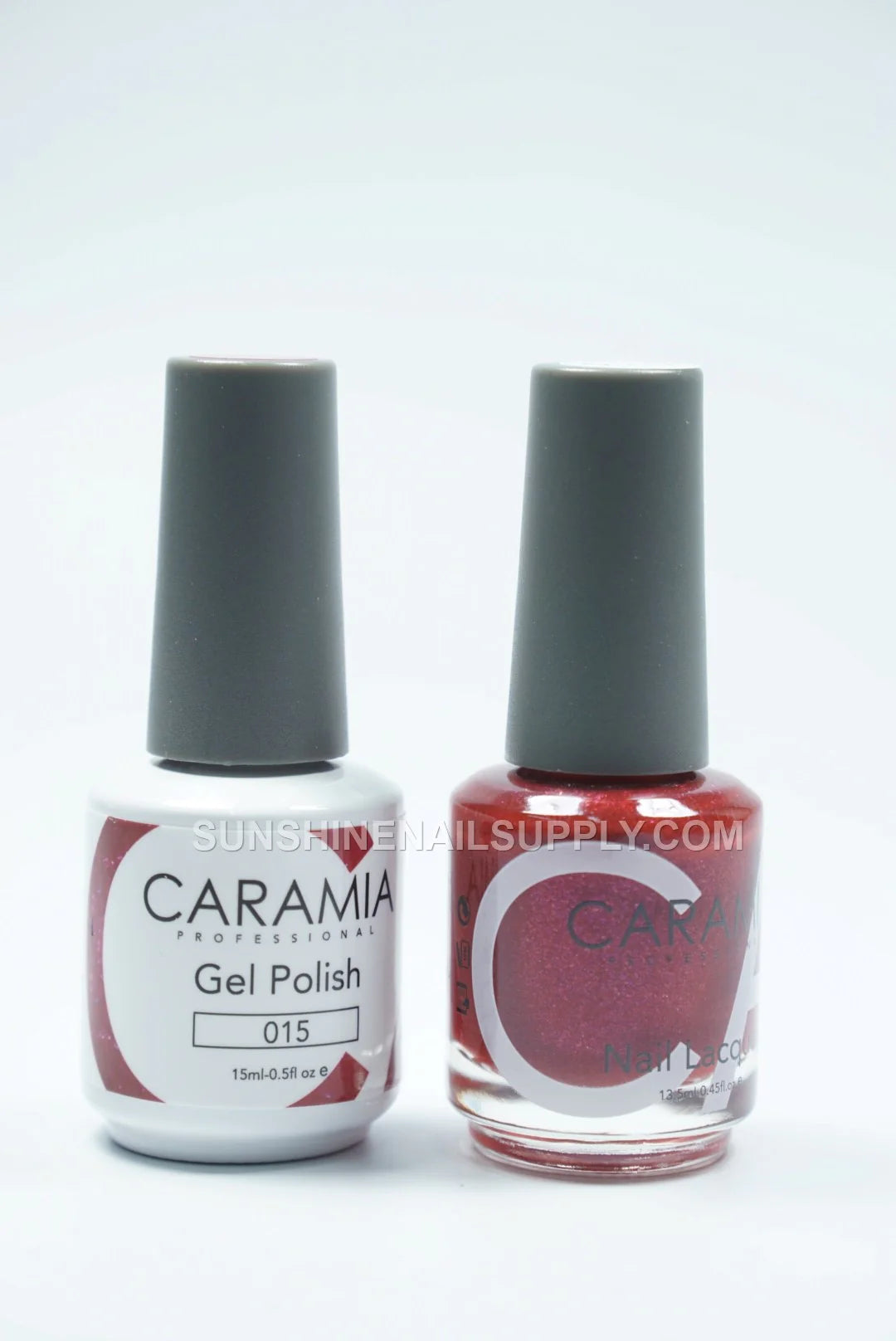 Caramia UV/LED Soak Off Gel Polish #015 – Sparkling Red Gel