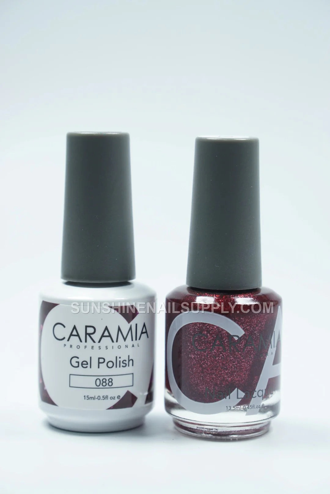 Caramia UV/LED Soak Off Gel Polish #088 – Sparkling Ruby Red