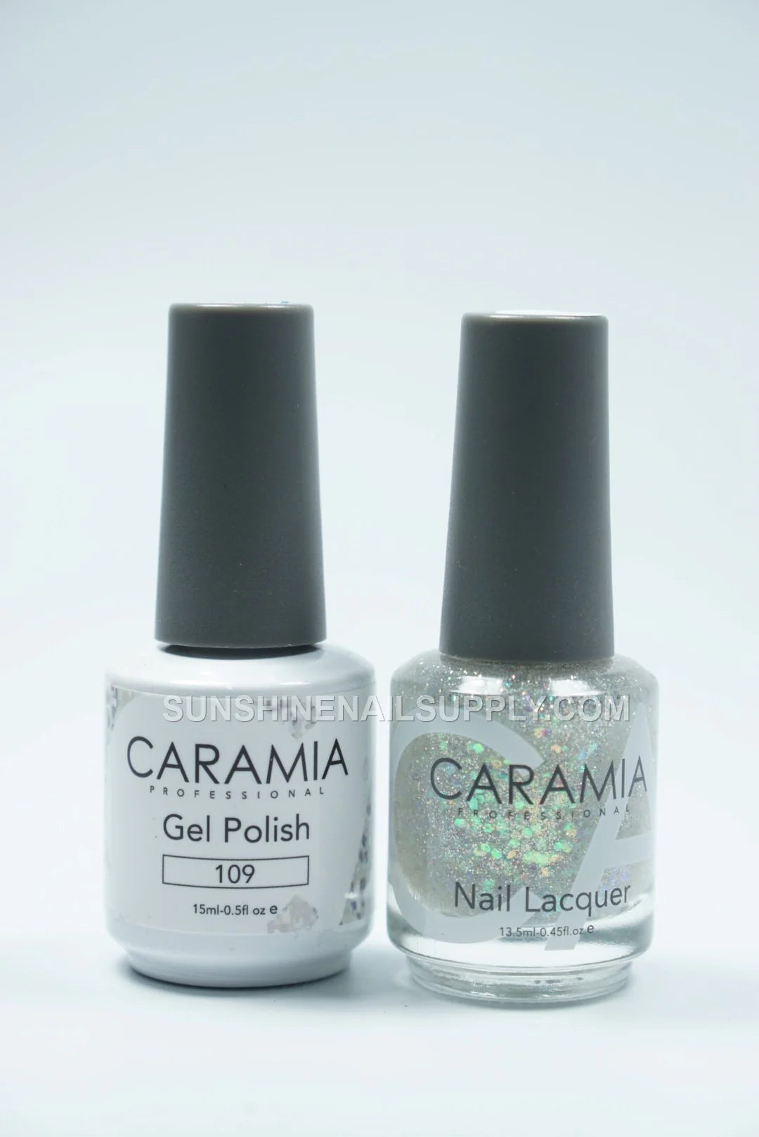 Caramia UV/LED Soak Off Gel Polish #109 – Sparkling Silver