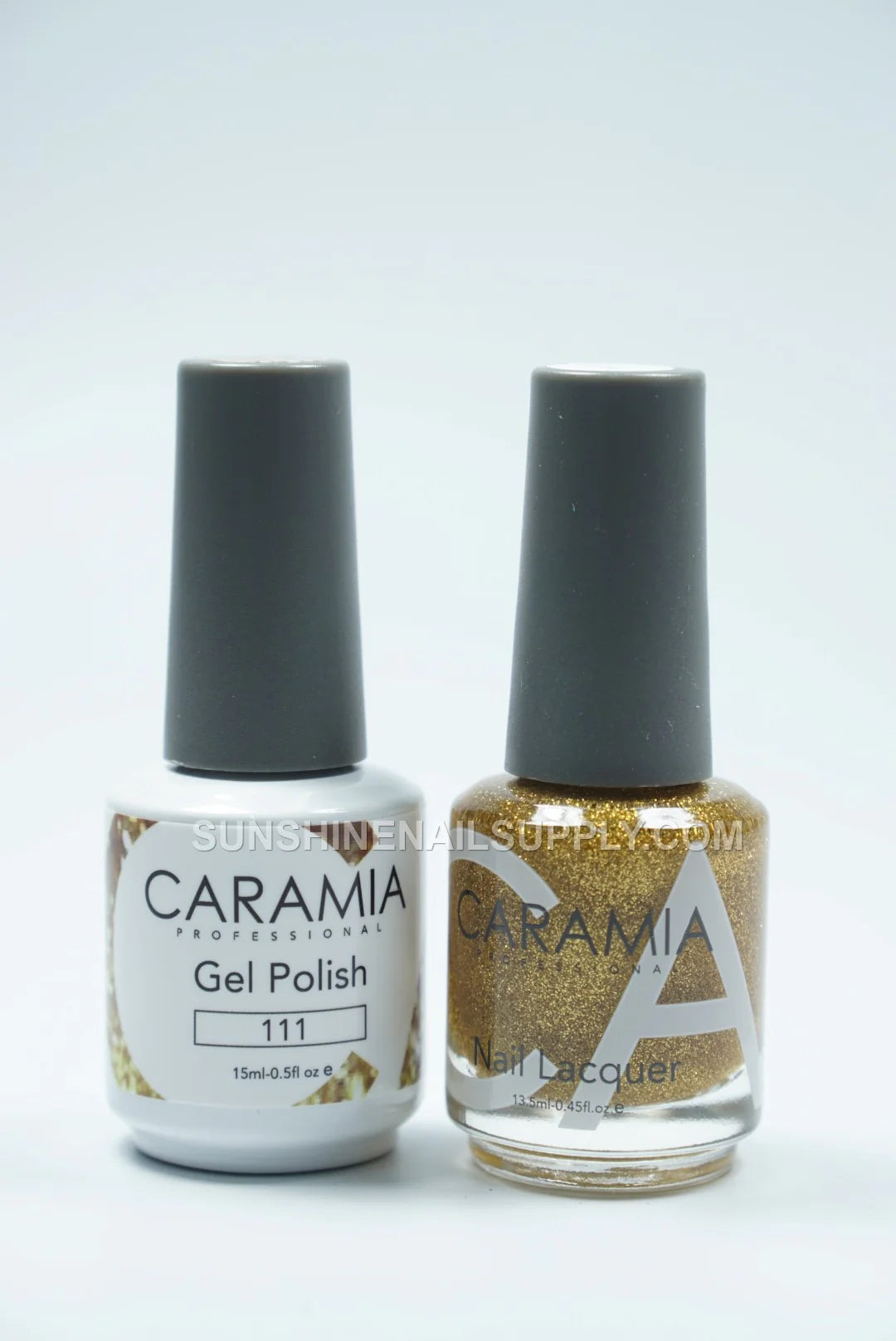 Caramia UV/LED Soak Off Gel Polish #111 – Golden Glitter