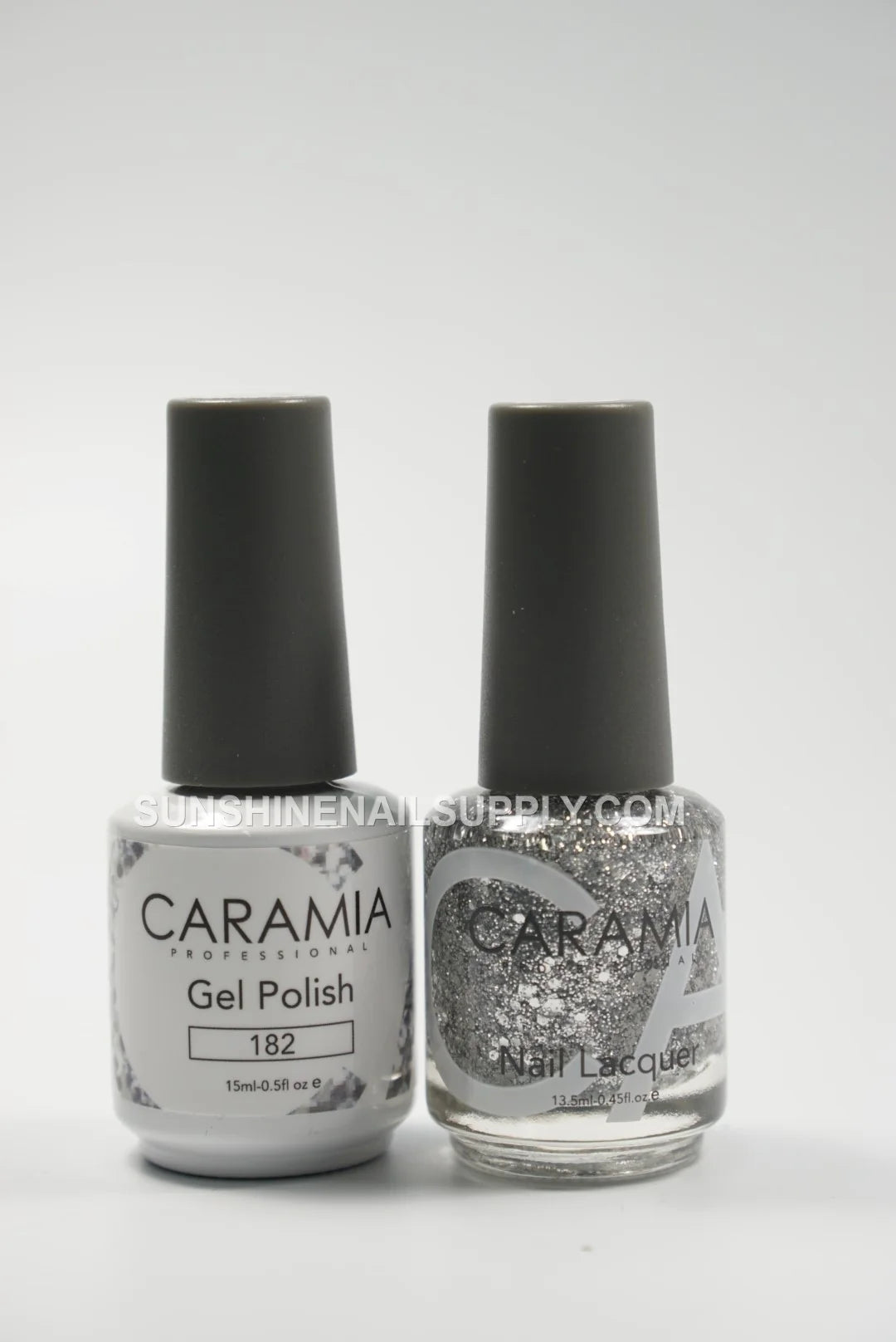 Caramia UV/LED Soak Off Gel Polish #182 – Sparkling Silver