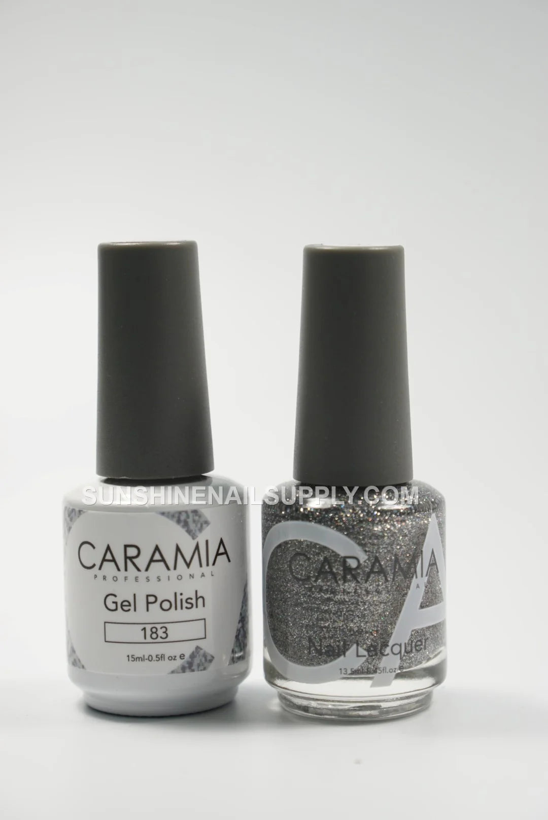 Caramia UV/LED Soak Off Gel Polish #183 – Silver Glitter Shine