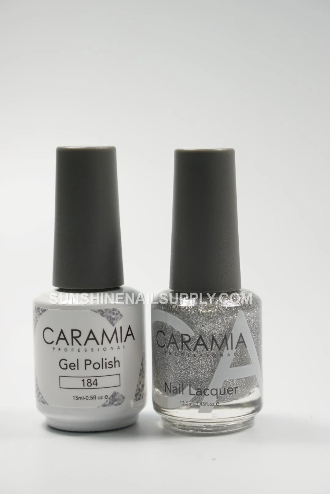 Caramia UV/LED Soak Off Gel Polish #184 – Glitter Silver Shine