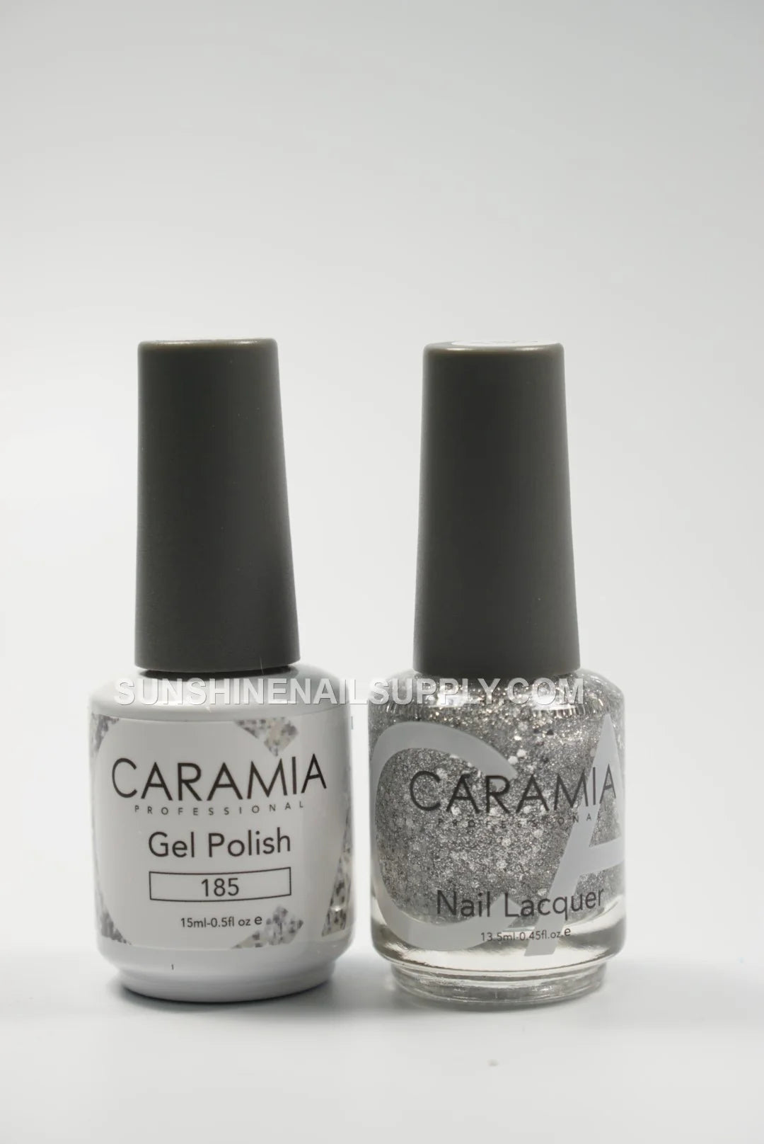 Caramia UV/LED Soak Off Gel Polish #185 – Silver Glitter Shine