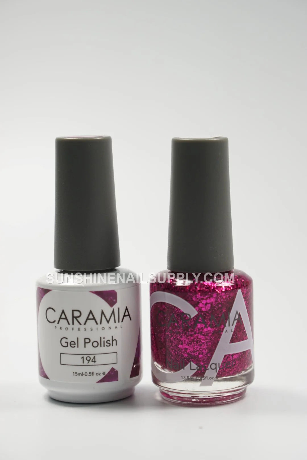 Caramia UV/LED Soak Off Gel Polish #194 – Sparkling Pink Glitter