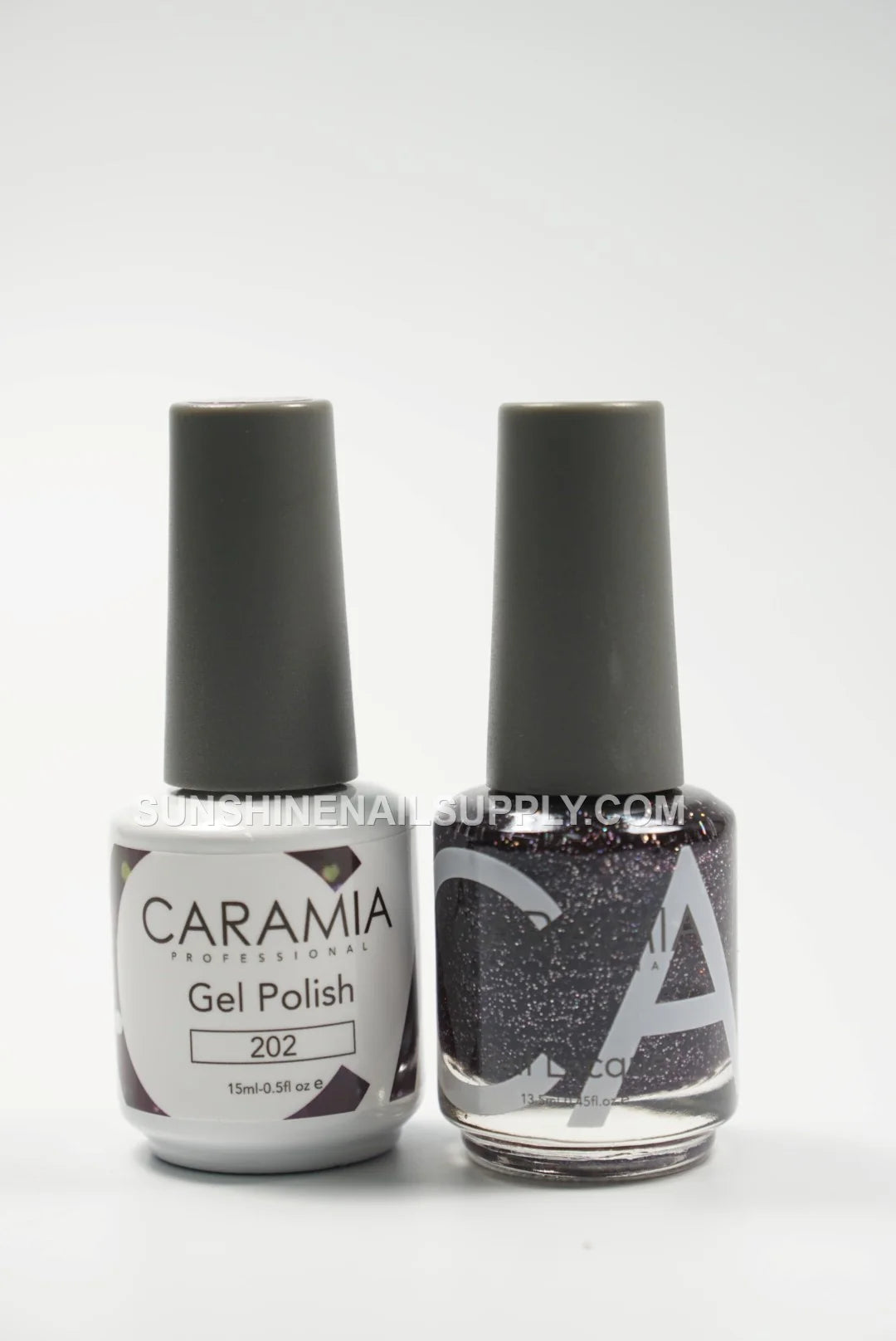 Caramia Gel Polish #202 - UV/LED Soak Off Glitter Black