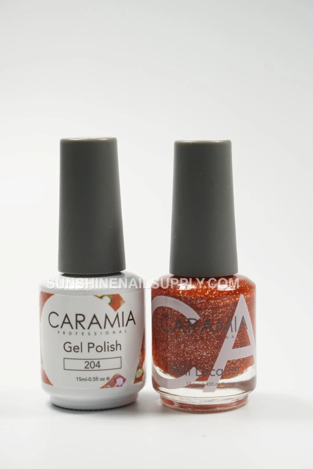Caramia Gel Polish #204 - UV/LED Soak Off Glitter Red