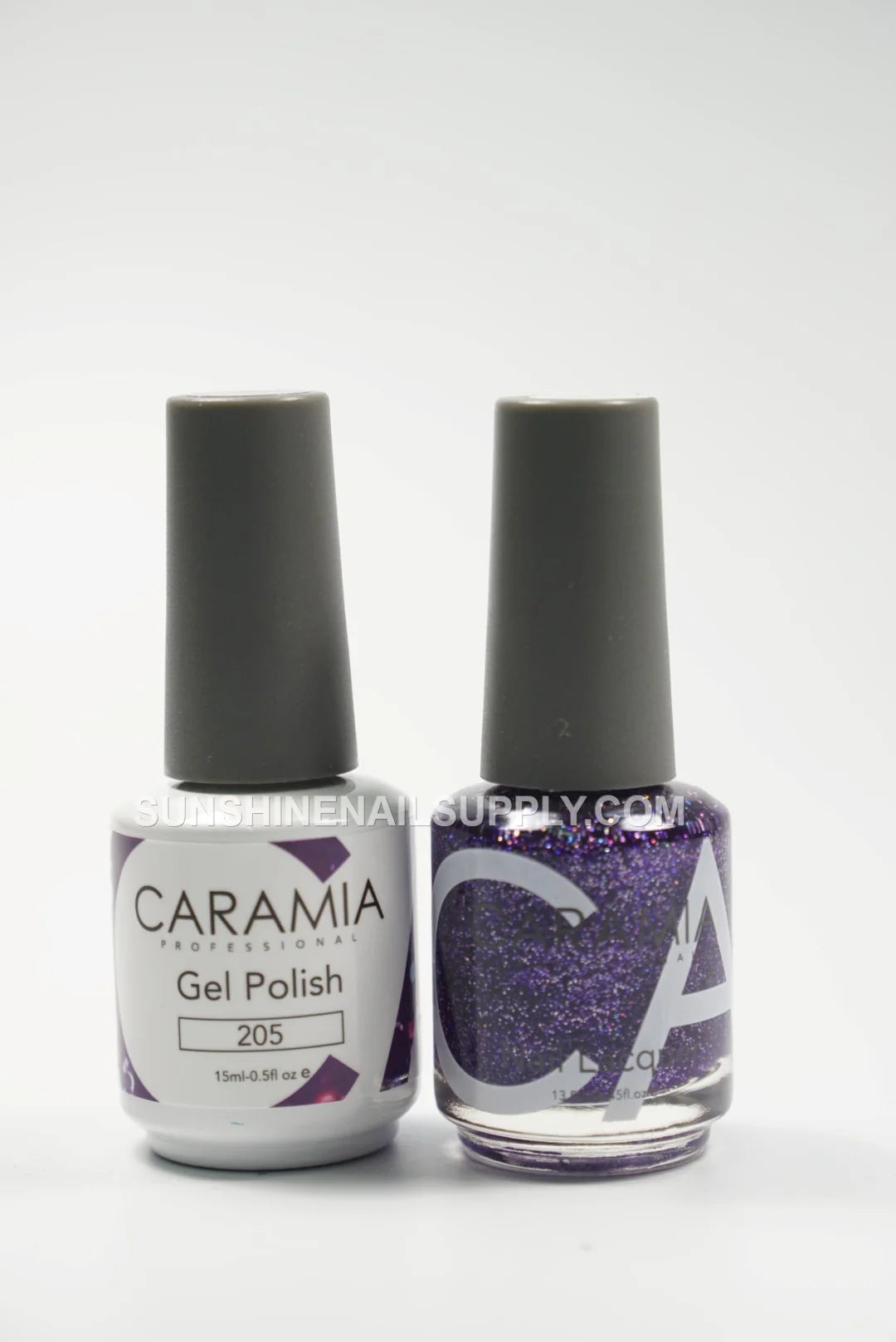 Caramia Gel Polish #205 - UV/LED Soak Off Purple Glitter