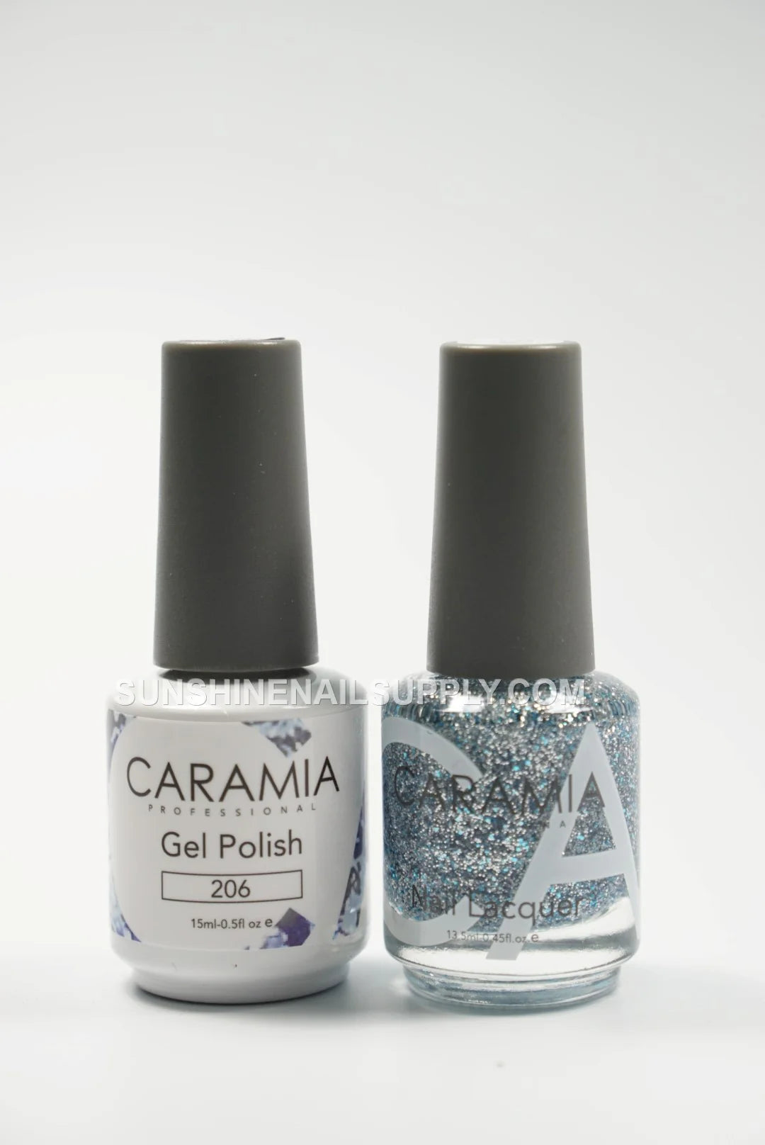 Caramia Gel Polish #206 - UV/LED Soak Off Glittery Blue