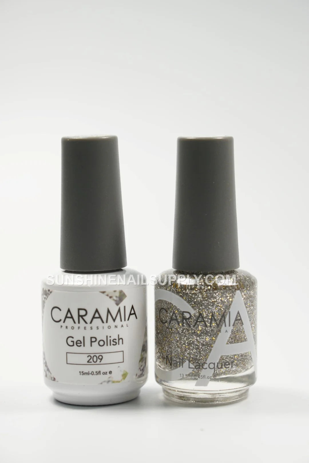 Caramia Gel Polish #209 - UV/LED Soak Off Glitter Silver