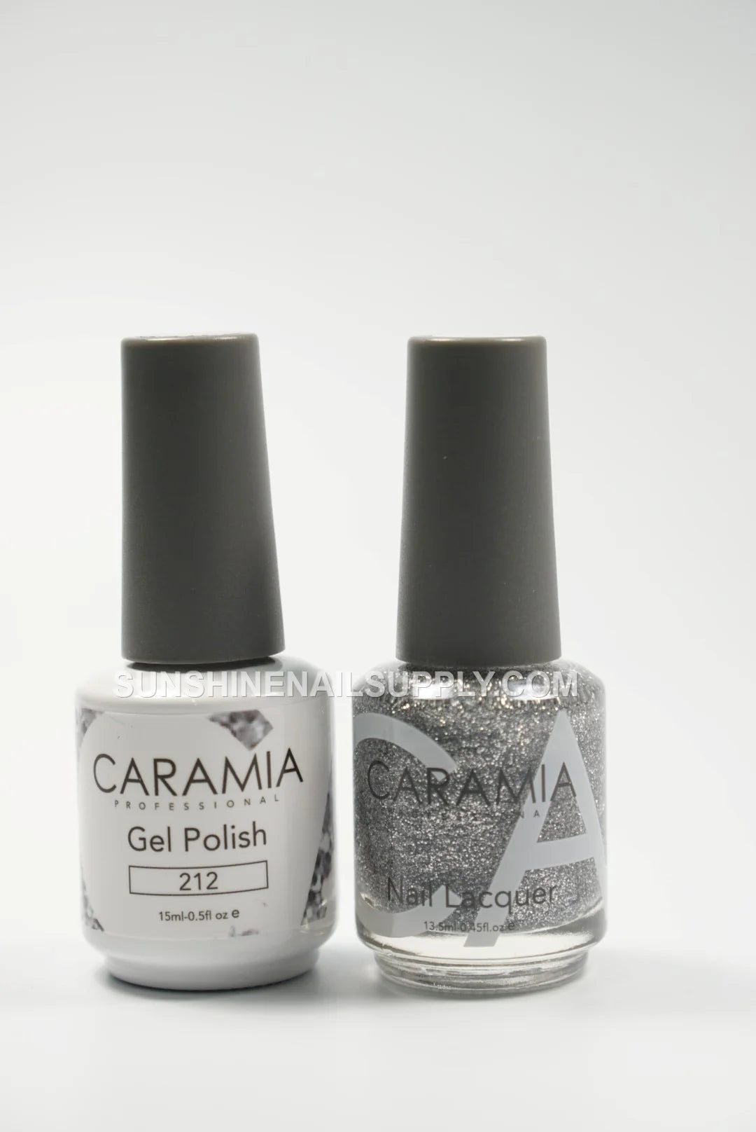 Caramia Gel Polish #212 – UV/LED Glitter Silver Gel Polish