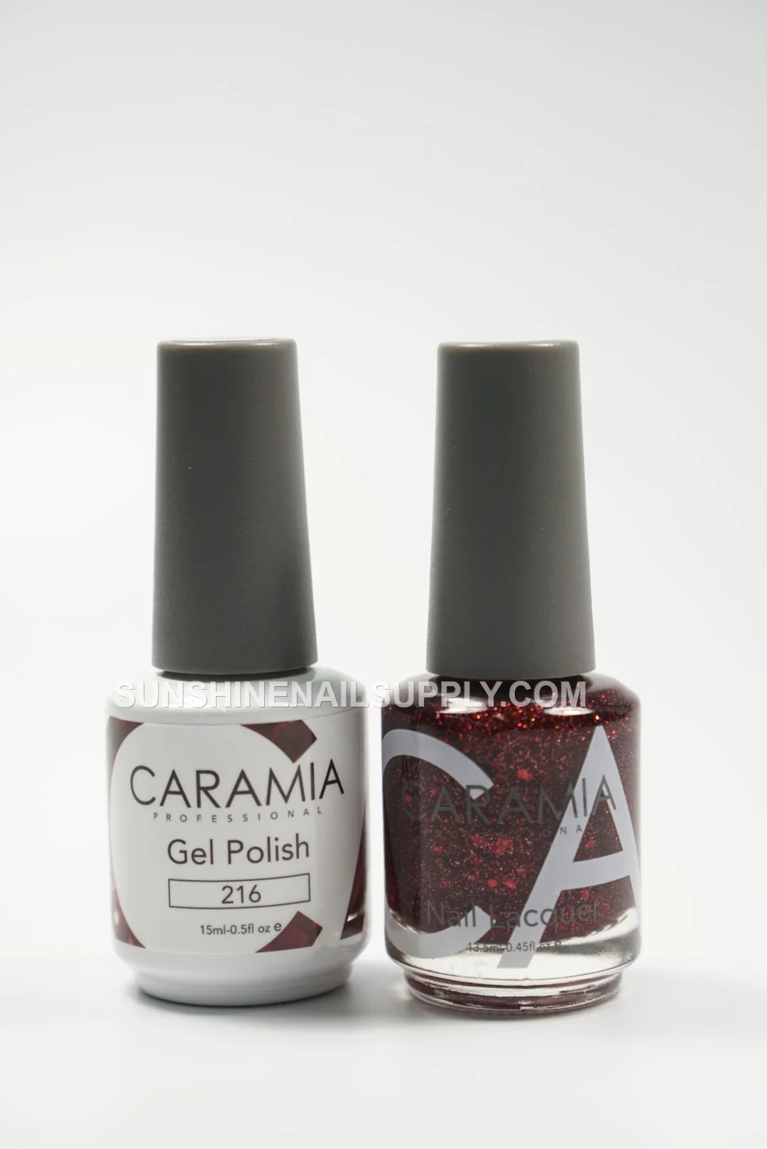 Caramia UV/LED Soak Off Gel Polish #216 - Glitter Red