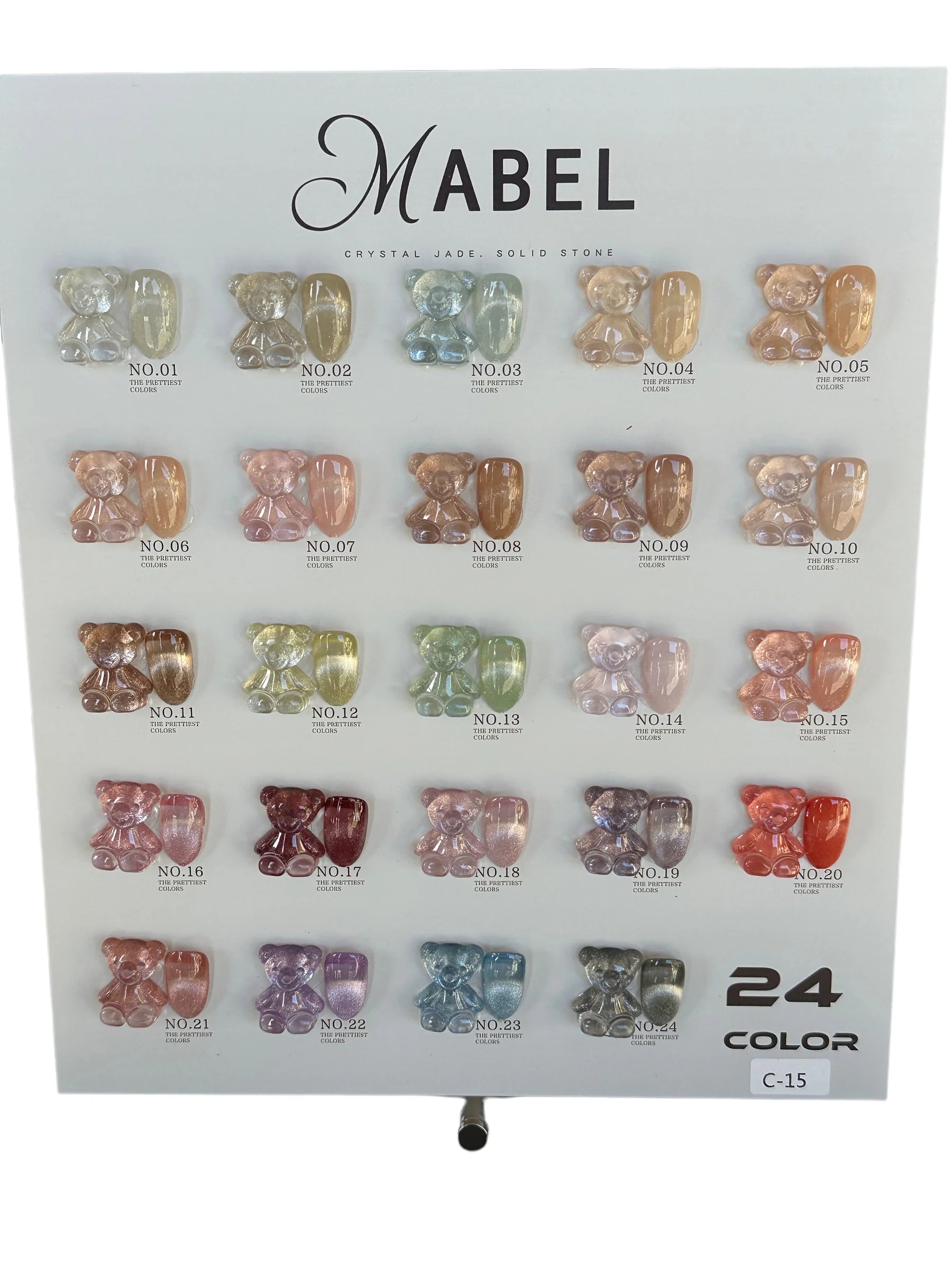 Mabel Gel 24 Cat Eye Gel Colors - C15 - Soak Off Gel Glitter
