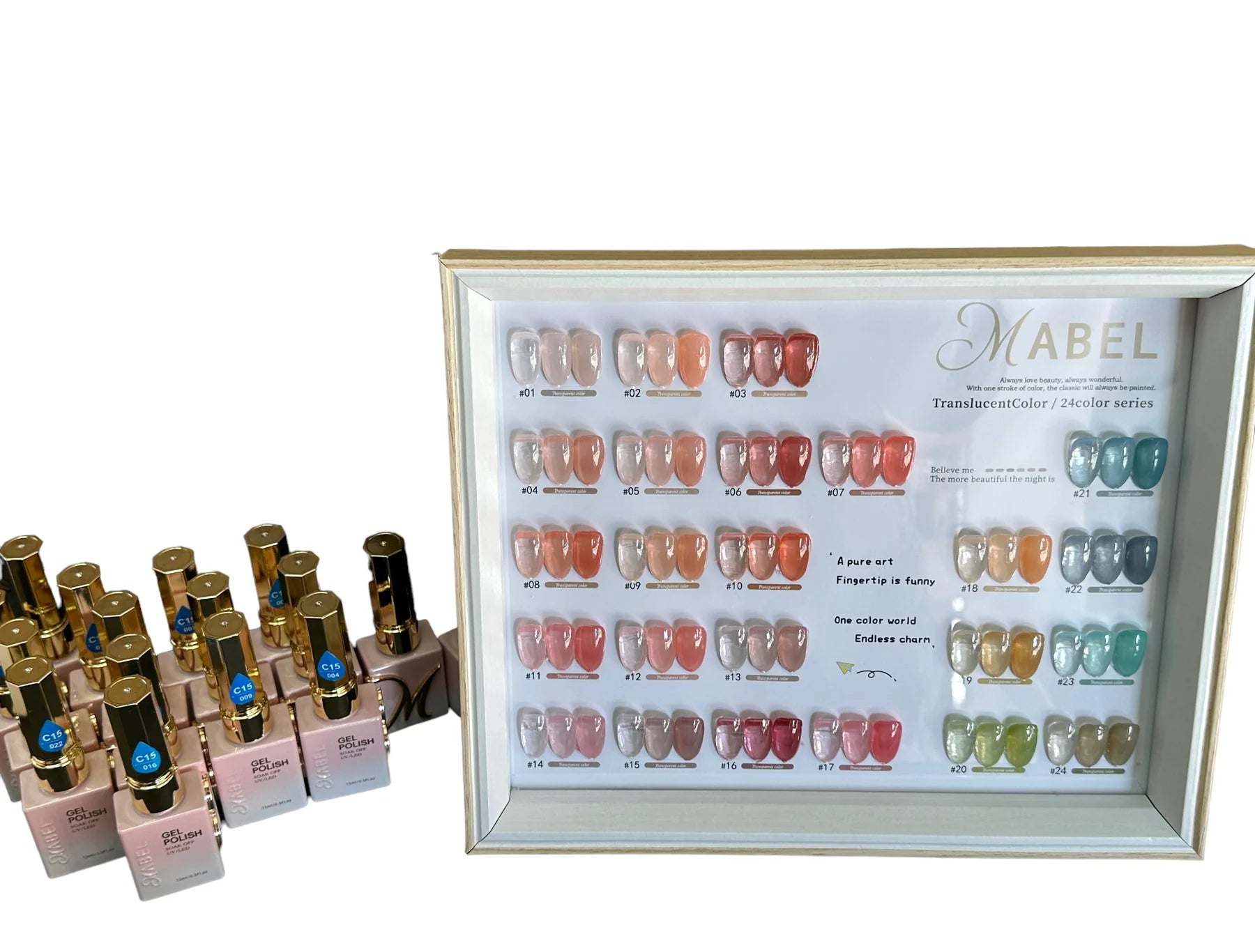 Mabel Gel 24 Gel Colors - C16 Soak Off Gel Glitter Collection