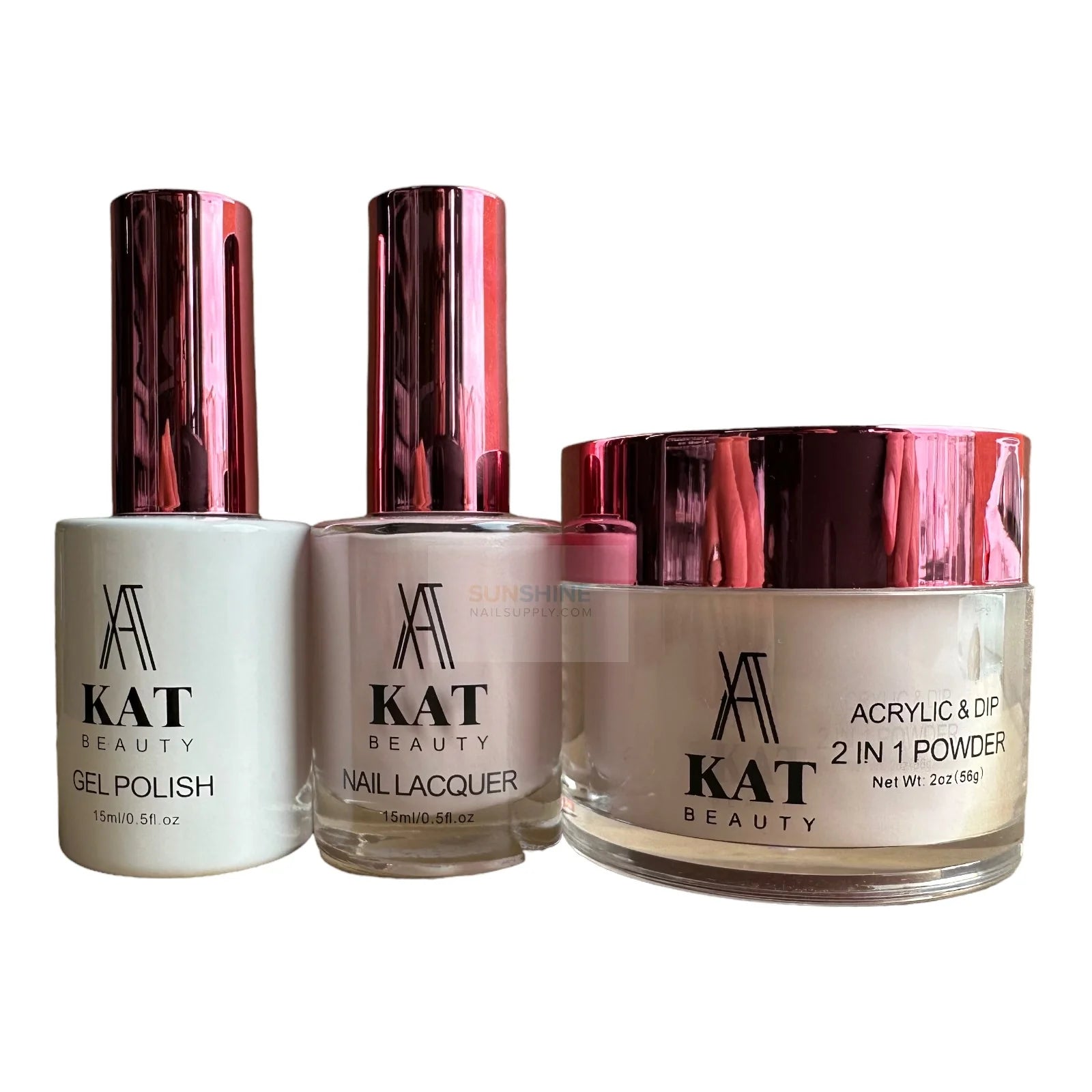 KAT UV/LED Soak Off Gel Polish 3in1 Set - Gel, Lacquer & Powder #016