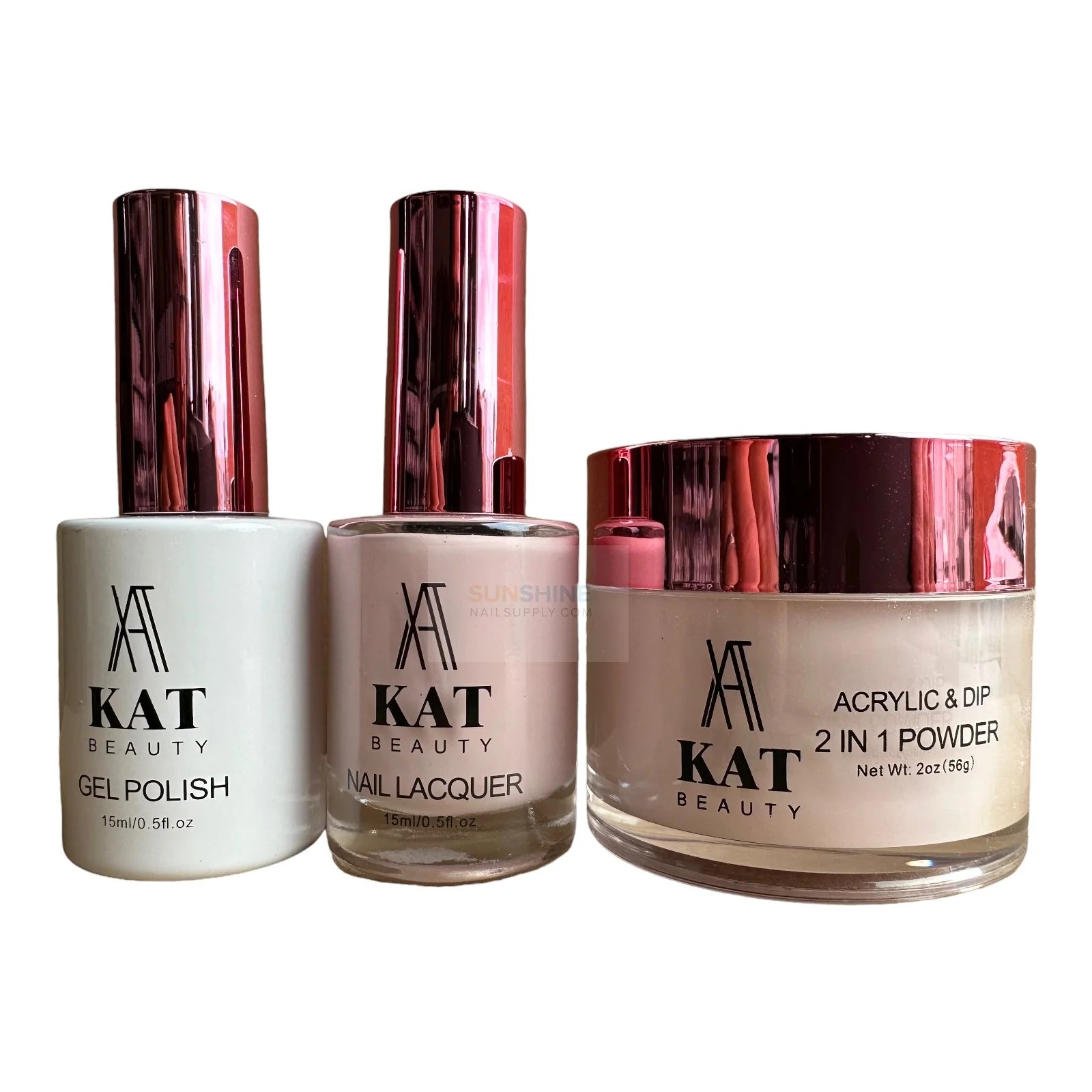 KAT UV/LED Soak Off Gel Polish 3in1 Set - Gel, Lacquer & Powder #018
