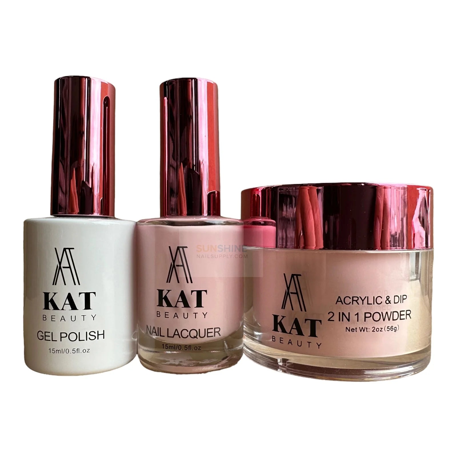 KAT UV/LED Soak Off Gel Polish 3in1 Set - Gel, Lacquer & Powder #019
