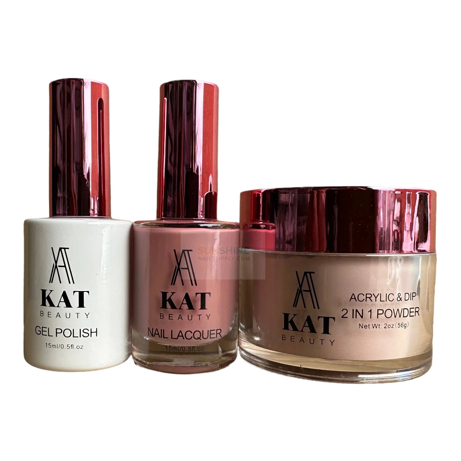 KAT UV/LED Soak Off Gel Polish 3in1 Set - Gel, Lacquer & Powder #027
